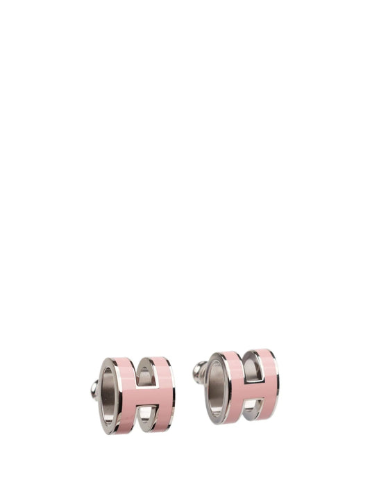 [Triumph Jewelry]MINI POP H SILVER EARRINGS PINK