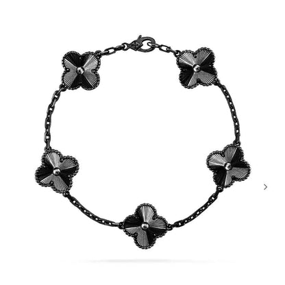 [Triumph Jewelry]CLOVER 5 MOTIF BLACK BRACELET