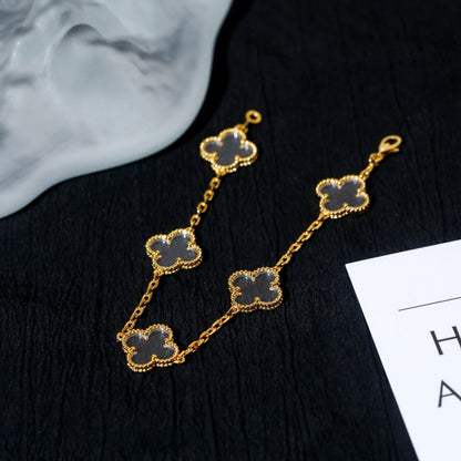 [Triumph Jewelry]CLOVER 5 MOTIF ROCK CRYSTAL BRACELET