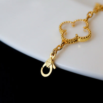 [Triumph Jewelry]CLOVER 5 MOTIF ROCK CRYSTAL BRACELET