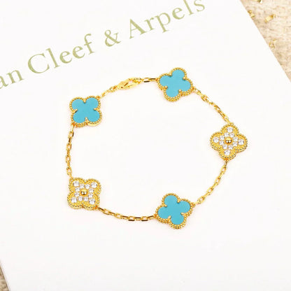 [Triumph Jewelry] CLOVER 5 MOTIF TURQUOISE BRACELET COLLECTION