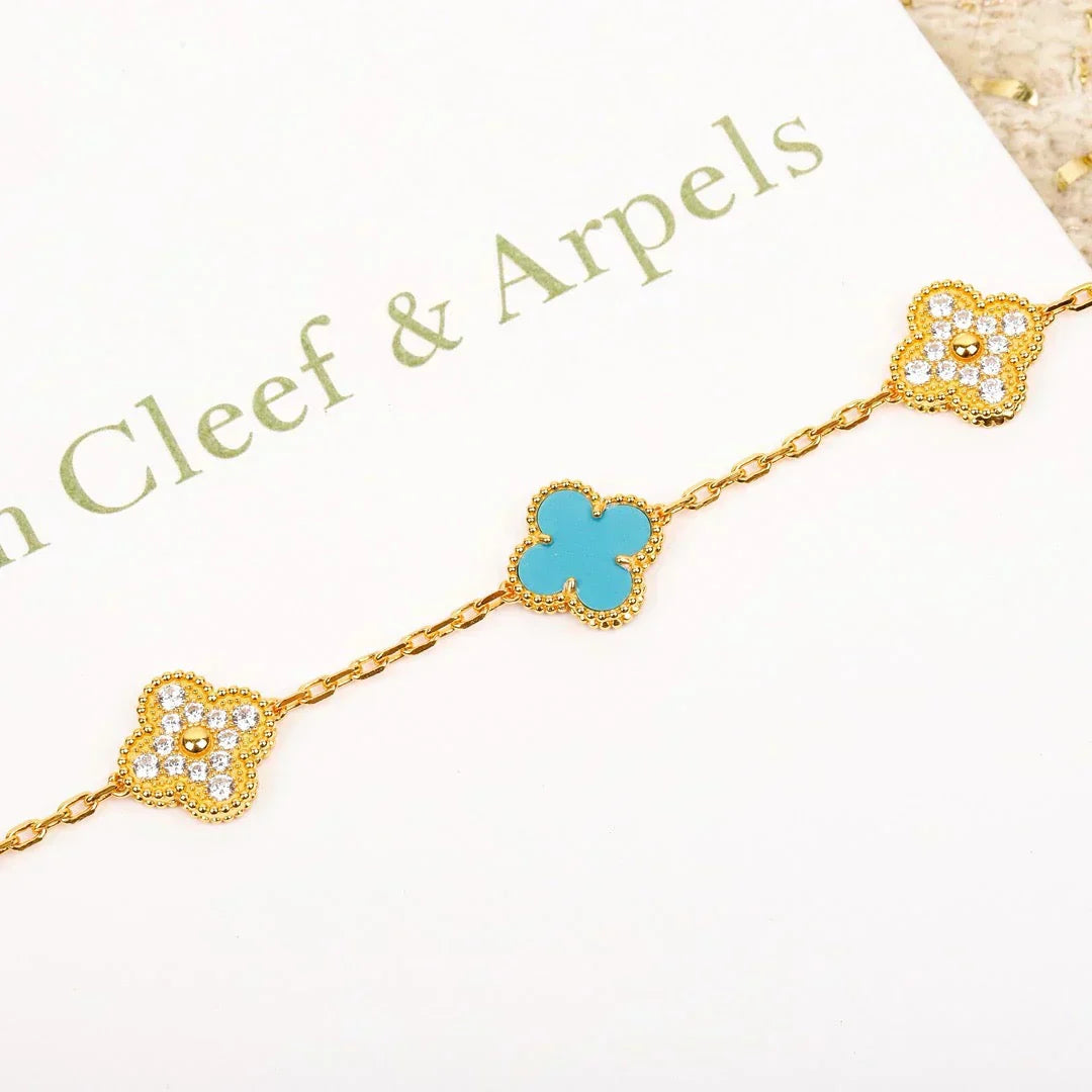 [Triumph Jewelry] CLOVER 5 MOTIF TURQUOISE BRACELET COLLECTION