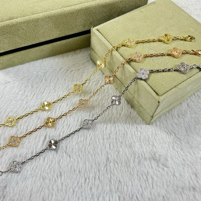 [Triumph Jewelry]CLOVER 6 MOTIF DIAMOND LASER BRACELET