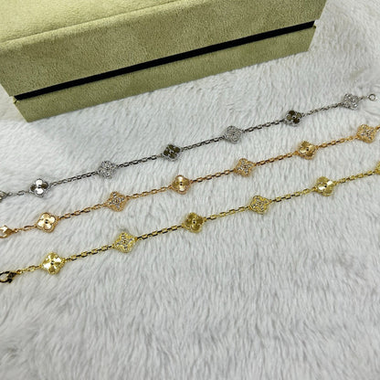 [Triumph Jewelry]CLOVER 6 MOTIF DIAMOND LASER BRACELET