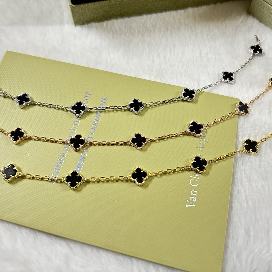 [Triumph Jewelry]CLOVER 6 MOTIF  ONYXS BRACELET