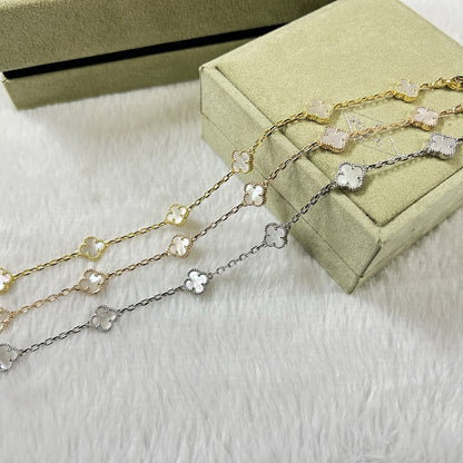 [Triumph Jewelry]CLOVER 6 MOTIF WHITE MOP BRACELET