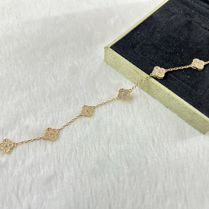 [Triumph Jewelry]CLOVER 6 MOTIF DIAMOND BRACELET
