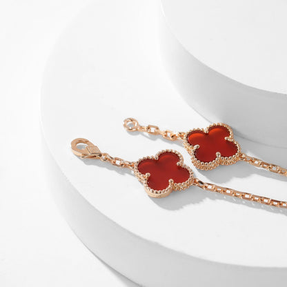 [Triumph Jewelry]CLOVER 10 MOTIFS CARNELIAN NECKLACE