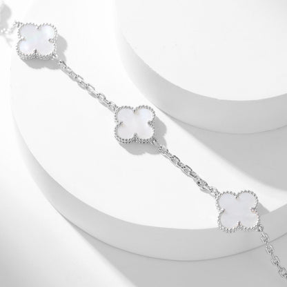 [Triumph Jewelry]CLOVER 10 MOTIFS WHITE MOTHER OF PEARL NECKLACE