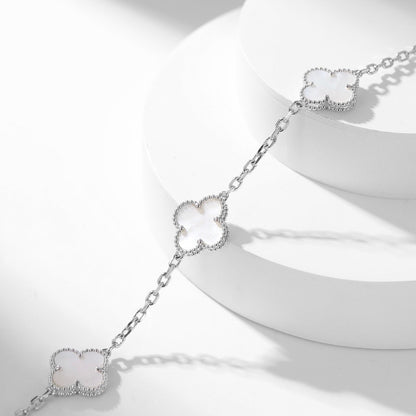 [Triumph Jewelry]CLOVER 10 MOTIFS WHITE MOTHER OF PEARL NECKLACE