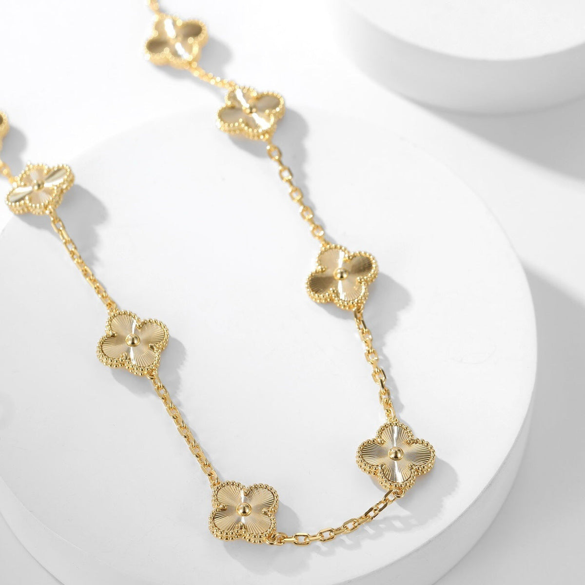 [Triumph Jewelry]CLOVER 10 MOTIFS LASER NECKLACE