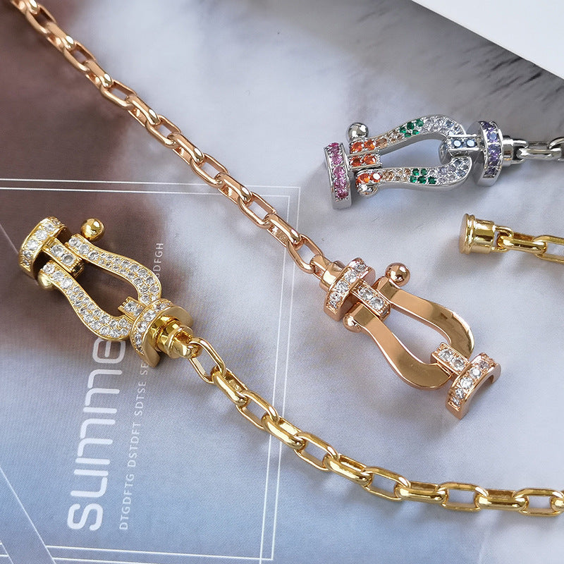 [Triumph Jewelry]FORCE LARGE HORSESHOE CLASP  METAL BRACELET