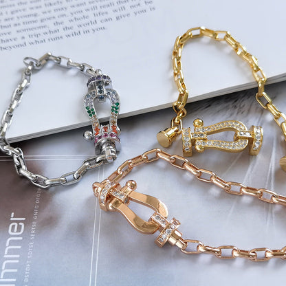 [Triumph Jewelry]FORCE LARGE HORSESHOE CLASP  METAL BRACELET