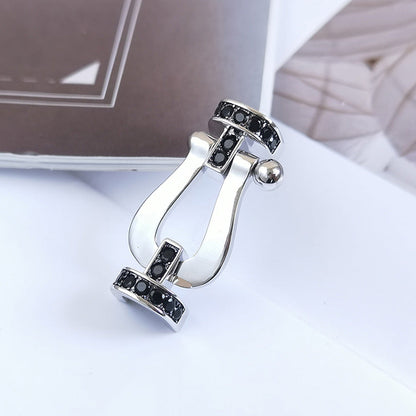 [Triumph Jewelry]FORCE LARGE HORSESHOE BLACK DIAMOND BRACELET SILVER