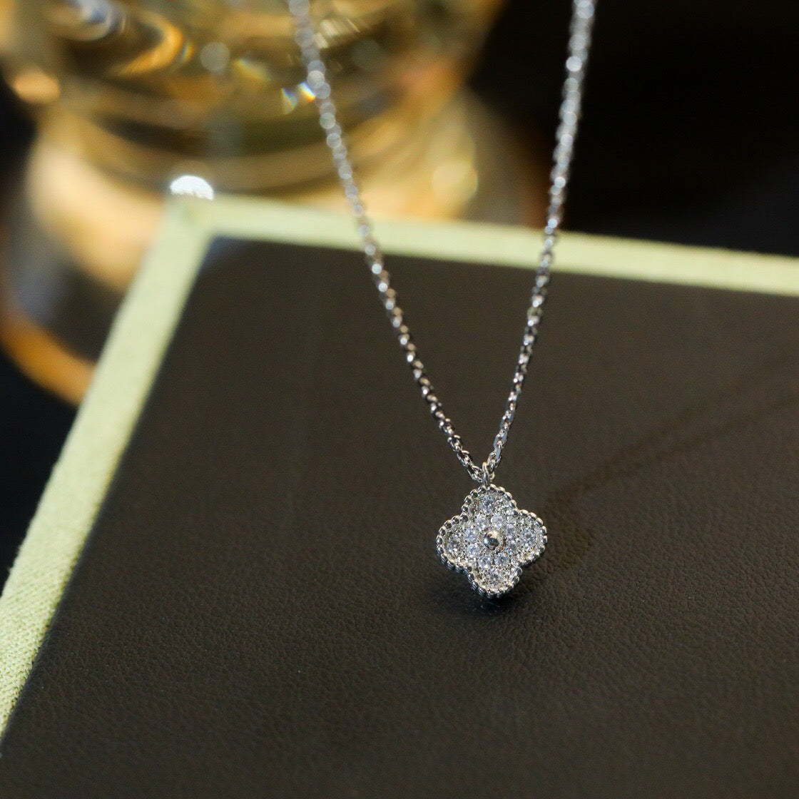 [Triumph Jewelry]CLOVER MINI 9.5MM PENDANT DIAMOND NECKLACE