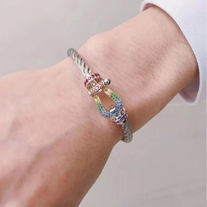 [Triumph Jewelry]FORCE LARGE HORSESHOE  COLORED DIAMOND BRACELET ROSE GOLD