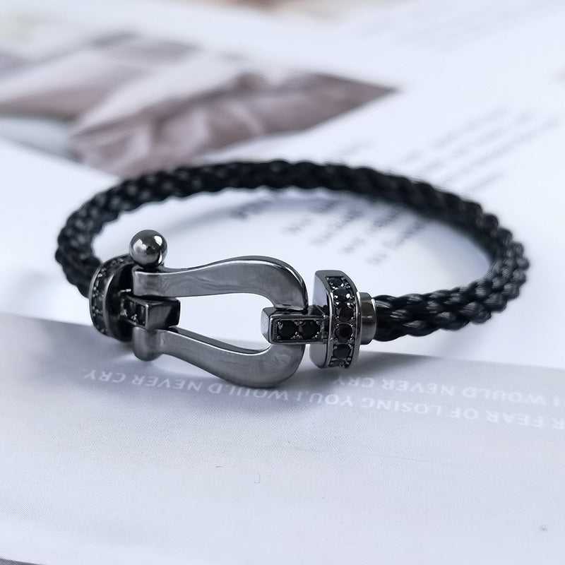 [Triumph Jewelry]FORCE LARGE SERIES HORSESHOE BLACK SAMURAI BRACELET