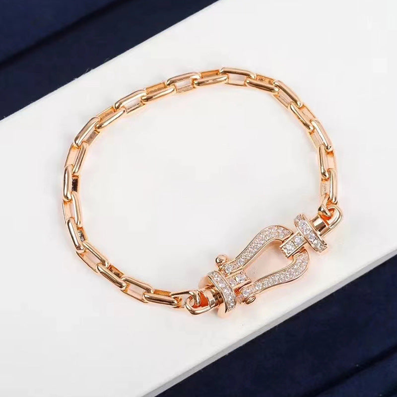 [Triumph Jewelry]FORCE LARGE HORSESHOE CLASP  METAL BRACELET