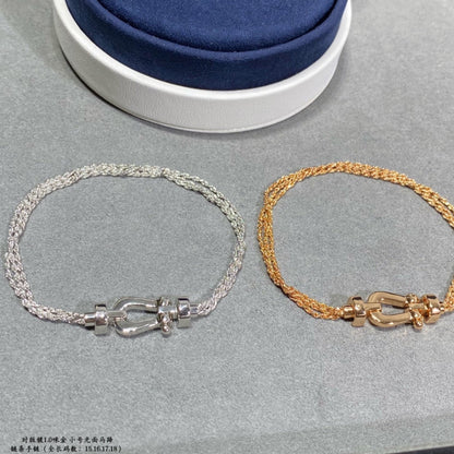 [Triumph Jewelry]FORCE SMALL HORSESHOE  DIAMOND CHAIN ROPE BRACELET