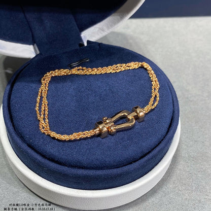 [Triumph Jewelry]FORCE SMALL HORSESHOE  DIAMOND CHAIN ROPE BRACELET