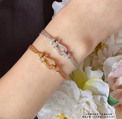 [Triumph Jewelry]FORCE SMALL HORSESHOE  DIAMOND CHAIN ROPE BRACELET