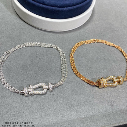 [Triumph Jewelry]FORCE SMALL HORSESHOE  DIAMOND CHAIN ROPE BRACELET
