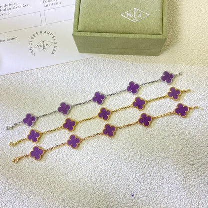 [Triumph Jewelry] CLOVER 5 MOTIF VIOLET BRACELET COLLECTION