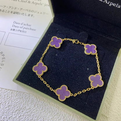 [Triumph Jewelry] CLOVER 5 MOTIF VIOLET BRACELET COLLECTION