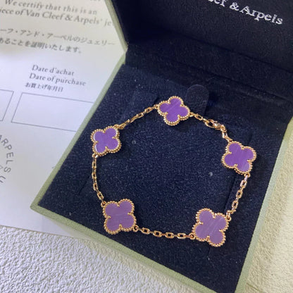 [Triumph Jewelry] CLOVER 5 MOTIF VIOLET BRACELET COLLECTION