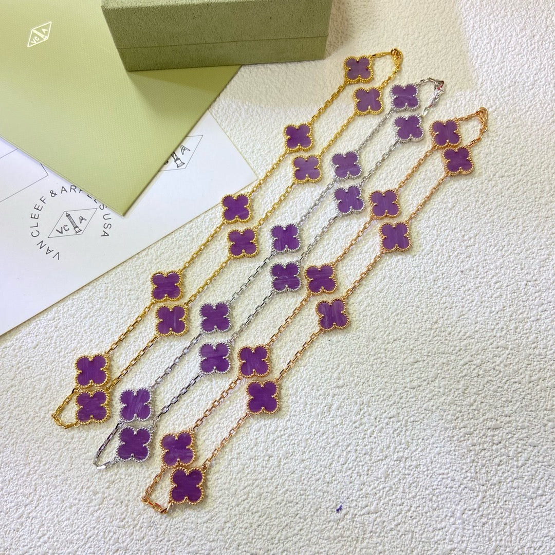 [Triumph Jewelry Jewelry]CLOVER 10 MOTIFS  PURPLE VIOLET  NECKLACE