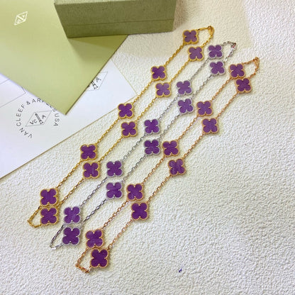 [Triumph Jewelry Jewelry]CLOVER 10 MOTIFS  PURPLE VIOLET  NECKLACE