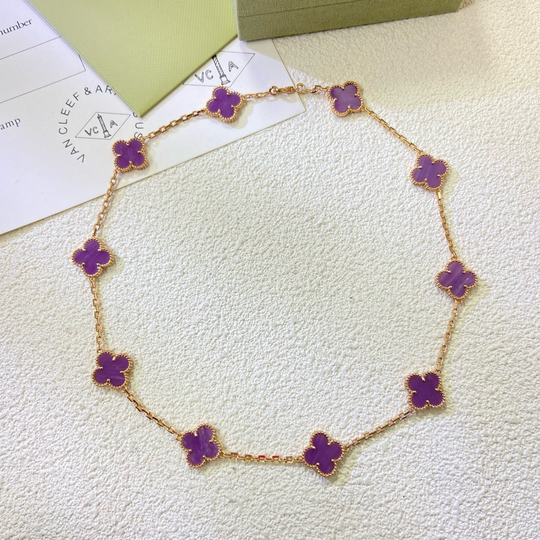[Triumph Jewelry Jewelry]CLOVER 10 MOTIFS  PURPLE VIOLET  NECKLACE