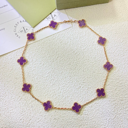 [Triumph Jewelry Jewelry]CLOVER 10 MOTIFS  PURPLE VIOLET  NECKLACE