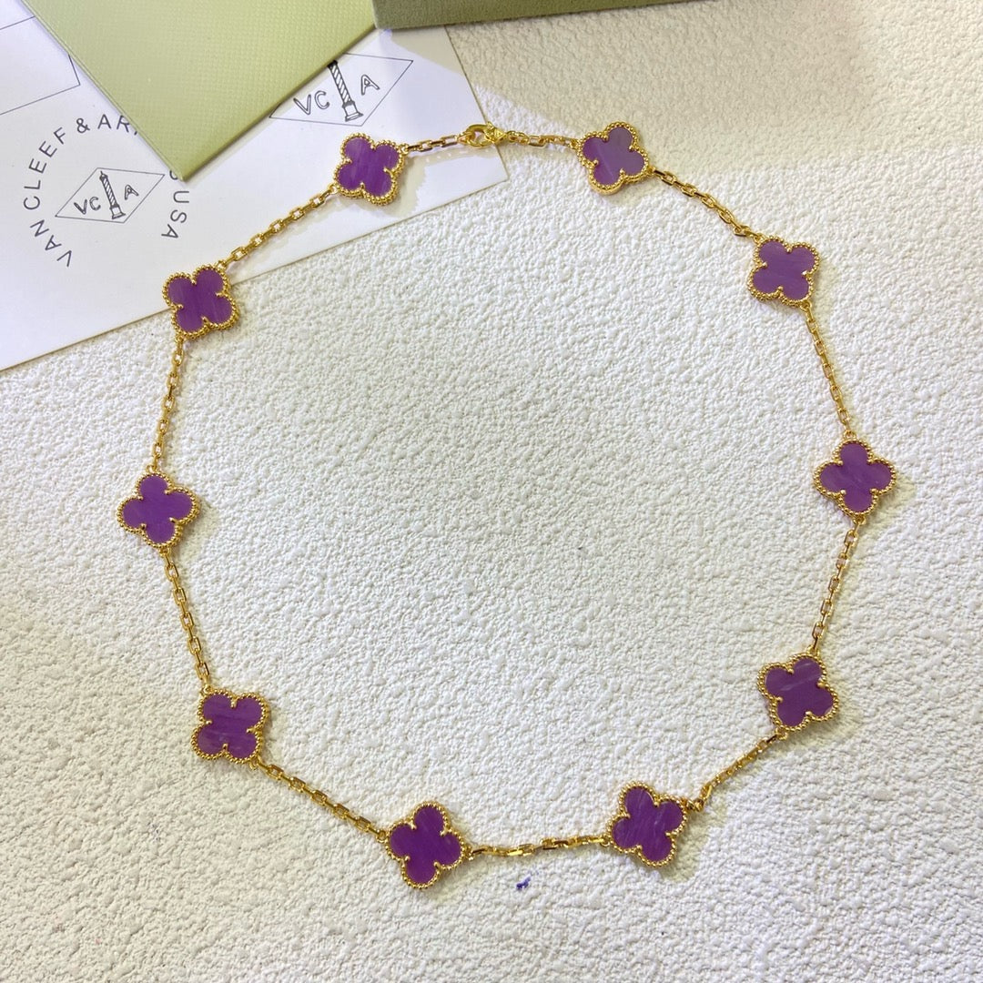 [Triumph Jewelry Jewelry]CLOVER 10 MOTIFS  PURPLE VIOLET  NECKLACE