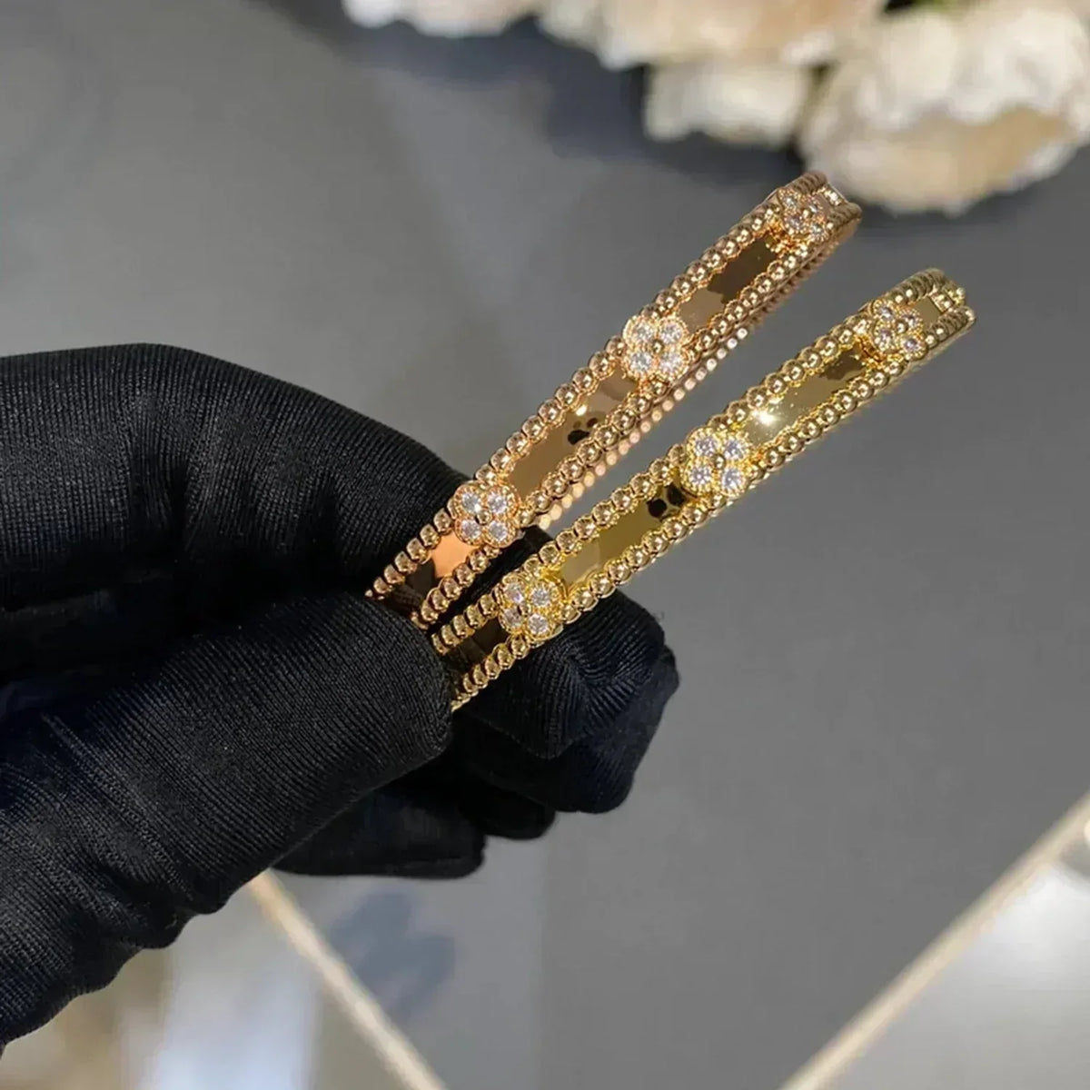 [Triumph Jewelry]CLOVER BRACELET 4MM DIAMONDS