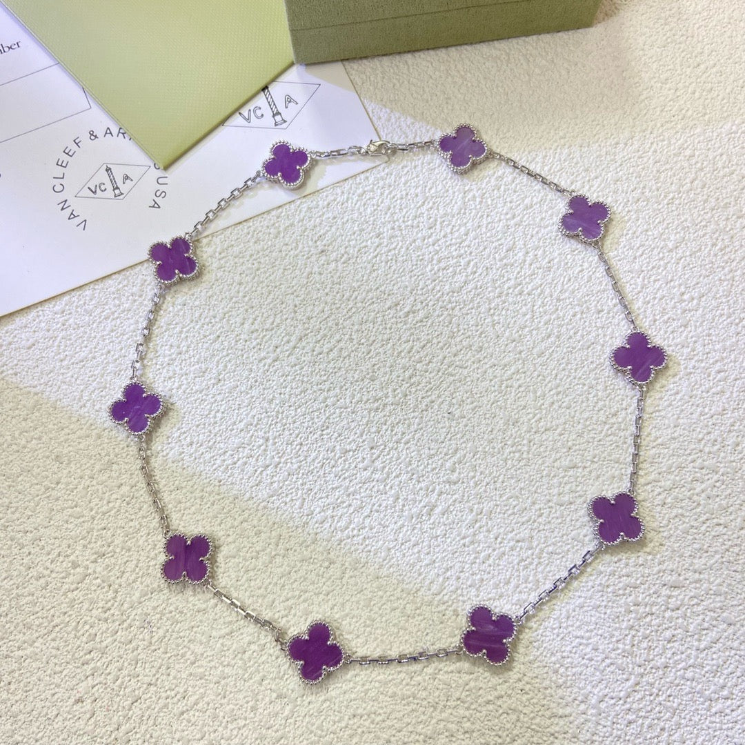 [Triumph Jewelry Jewelry]CLOVER 10 MOTIFS  PURPLE VIOLET  NECKLACE