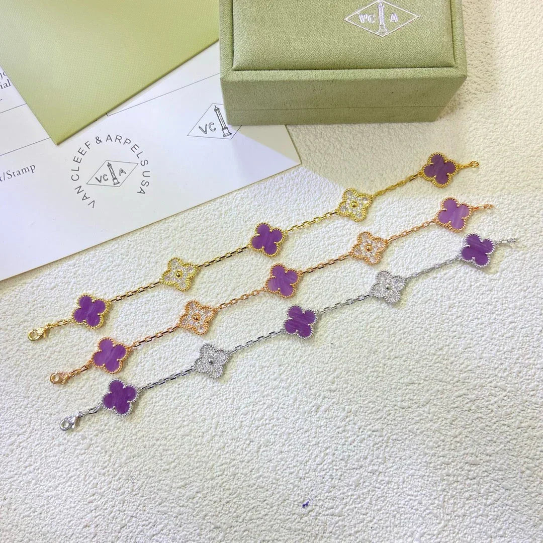 [Triumph Jewelry] CLOVER 5 MOTIF VIOLET BRACELET COLLECTION