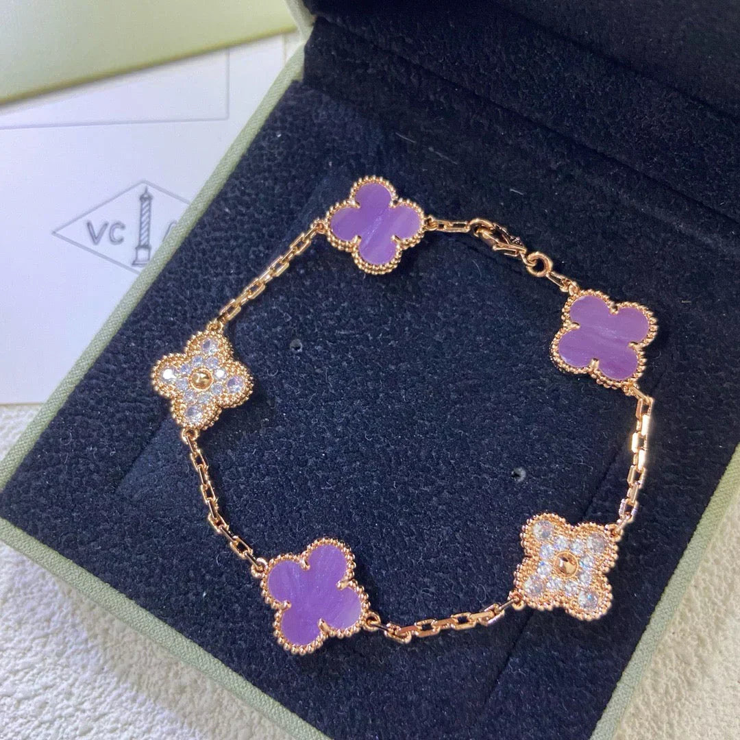 [Triumph Jewelry] CLOVER 5 MOTIF VIOLET BRACELET COLLECTION