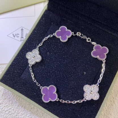 [Triumph Jewelry] CLOVER 5 MOTIF VIOLET BRACELET COLLECTION
