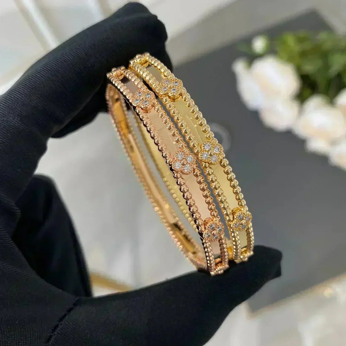 [Triumph Jewelry]CLOVER BRACELET 4MM DIAMONDS
