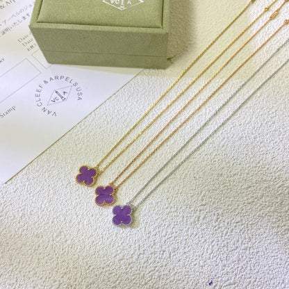 [Triumph Jewelry Jewelry]CLOVER 15MM  PURPLE VIOLET NECKLACE