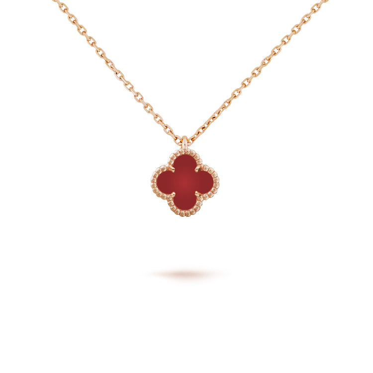 [Triumph Jewelry]CLOVER MINI 9.5MM WHITE CARNELIANS NECKLACE