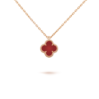 [Triumph Jewelry]CLOVER MINI 9.5MM WHITE CARNELIANS NECKLACE