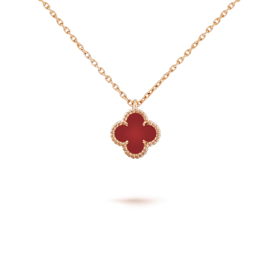 [Triumph Jewelry]CLOVER MINI 9.5MM WHITE CARNELIANS NECKLACE