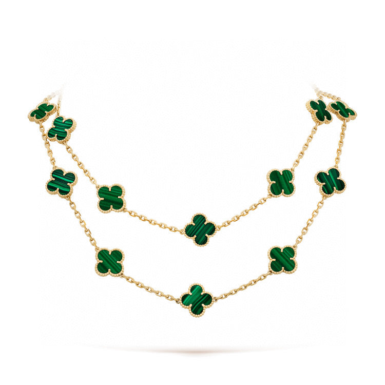 [Triumph Jewelry]CLOVER 20 MOTIFS MALACHITE GOLD