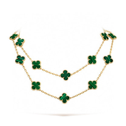 [Triumph Jewelry]CLOVER 20 MOTIFS MALACHITE GOLD