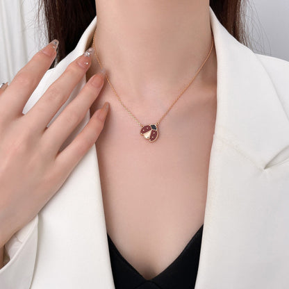 [Triumph Jewelry]LUCKY  CARNELIANS LADYBUG NECKLACE