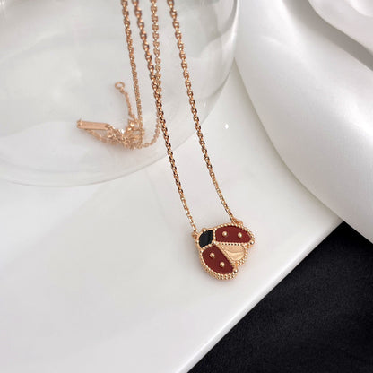 [Triumph Jewelry]LUCKY  CARNELIANS LADYBUG NECKLACE
