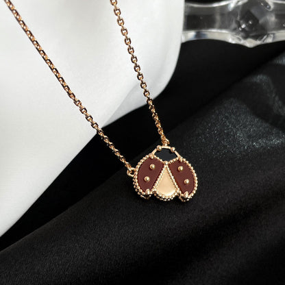 [Triumph Jewelry]LUCKY  CARNELIANS LADYBUG NECKLACE