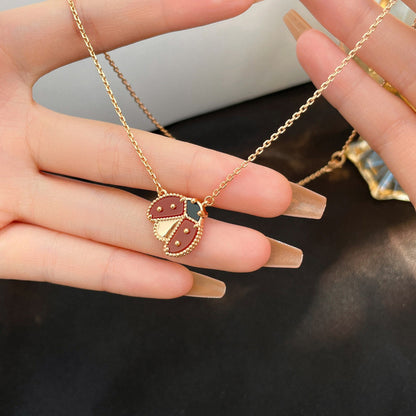 [Triumph Jewelry]LUCKY  CARNELIANS LADYBUG NECKLACE